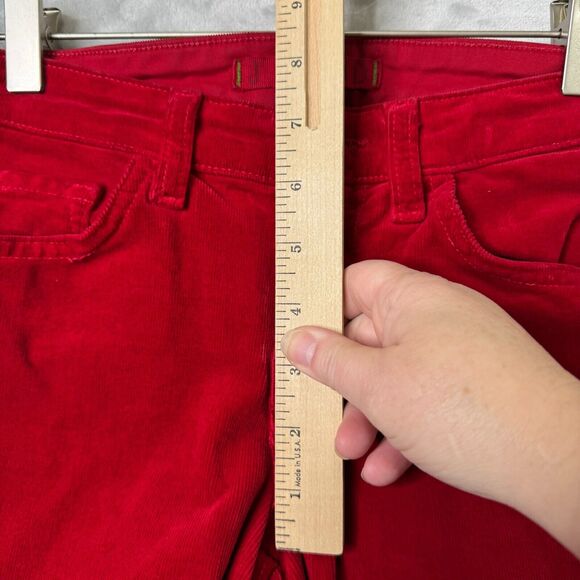 J Brand Zoey Pant Womens 25 Great Red Skinny Corduroy Ankle Zip Stretch Low Rise - Picture 12 of 13